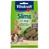 Vitakraft Slims with Alfalfa Rabbit, Guinea Pig & Small Animal Nibble Stick Treat, 1.76 oz