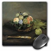 3D Rose"Basket of Fruit by Edouard Manet" Matte Finish Mouse Pad - 8 x 8" - mp_149706_1