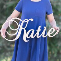 Custom Personalized Wooden Name Sign 12-55" WIDE - KATIE Font Letters Baby Name Plaque PAINTED nursery name nursery decor wooden wall art, above a crib