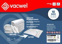 Vacwel Vacuum Storage Bags for Clothes, Ziplock Space Saver Bags (XXXL + Jumbo Size)
