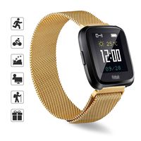 TOMALL Replacement Bands Compatible for Fitbit Versa/Versa 2,Stainless Steel Metal Wristband for Women Men