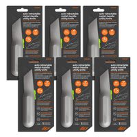 Slice 10491 - Metal-Handle Utility Knife, Finger Friendly Ceramic Blade, Auto Retracts for Safety, Heavy Metal Handle, Comfortable Grip, Stores Extra Blade, Ambidextrous, Easy Blade Change - 6 Pack