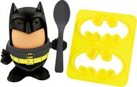DC Comics Official Batman Topper, Egg Cup and Bat Logo Toast Cutter-Boxed, 1-Pack, Black