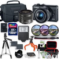 Canon EOS M100 Mirrorless Digital Camera (Black) with 15-45mm STM Lens Kit with Premium Accessory Bundle