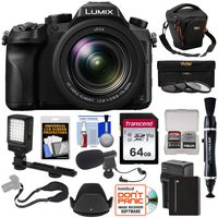 Panasonic Lumix DMC-FZ2500 4K Wi-Fi Digital Camera with 64GB Card + Battery & Charger + Case + LED Video Light + Microphone + Strap Kit