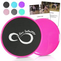 Live Infinitely Gliding Core Disc Sliders 2 Pack Exercise On Any Surface with Our Non-Catch Edges Designed for Smooth Sliding - Dual Sided Trainers Ideal for Home Abdominal & Core Workouts -Pink