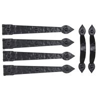 Household Essentials Hinge IT Premium Carriage House Handle & Hinge 6 pc. Black Garage Door Magnet