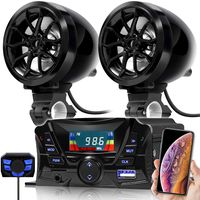 GoHawk TS3 Gen.2 Motorcycle Weatherproof Bluetooth Speakers 7/8-1 in. Handlebar Mount MP3 Music Player Sound Audio Stereo Amplifier System ATV UTV w/AUX in, USB, Micro SD, FM Radio, 2-Speaker