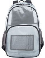 Mygreen Heavy Duty Clear Bookbag Durable Plastic Transparent Clear Backpack for School Work Boy Men (Gray, Large)