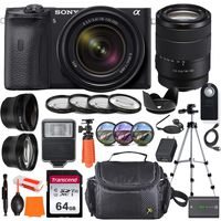 Sony Alpha a6600 Mirrorless Digital Camera with 18-135mm Lens + Wide-Angle & Telephoto Conversion Lens, 64GB Memory Card, Flex Tripod, Close-up & Filter Kits, Digital Flash & More...