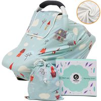 Winter Fleece Lined Nursing Covers - Multi-use Baby Car Seat Cover, Double Layer Thermal Infant Stroller Carseat Canopy, Breastfeeding Privacy Covers for Girls and Boys