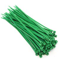 100 Pack Heavy Duty 8 Inches (50lbs) Zip Cable Tie Down Strap Wire Uv Green Nylon Wrap