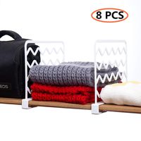 CY craft 8 PCS Shelf Divider,Thickened Wood Shelf Dividers,White Plastic Closet Shelf Separators Clothing Organizer Perfect for Bedroom Shelving Organization and Kitchen Cabinet Shelf Storage