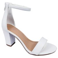 TOP Moda Women's Hannah-1 Ankle Strap High Heel Sandal White, 8.5