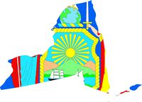 State flag inside New York 4x5.2 inches sticker decal die cut vinyl - Made and Shipped in USA