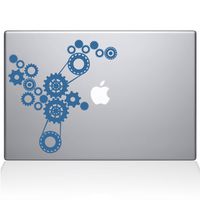 The Decal Guru Steampunk Gears MacBook Decal Vinyl Sticker - 13" MacBook Air - Light Blue (1184-MAC-13A-LB)