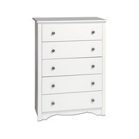 White Monterey 5 Drawer Chest