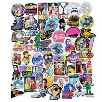 Back to The Future Waterproof Stickers/Decals (57 pcs) of Science Fiction Movie Marty for Laptop Skateboard Snowboard Water Bottle Phone Car Bicycle Luggage Guitar Computer PS4 (Future)