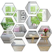 KimDaro Removable Acrylic Mirror Setting Wall Sticker Decal DIY Modern Decoration for Home Living Room Bedroom Decor (15 Pcs)