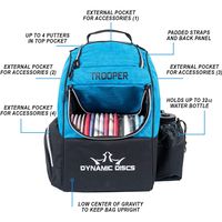 Dynamic Discs Trooper Disc Golf Backpack | Heather Blue | Frisbee Disc Golf Bag with up to a 25 Disc Capacity | Introductory Disc Golf Backpack | Lightweight and Durable