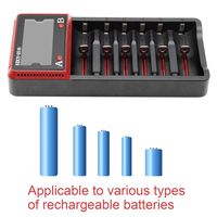 SVPRO Intellicharge Lithium LCD Battery Charger, 6-Slots Universal Smart Battery Charger for Rechargeable Batteries Li-ion/AA AAA Ni-MH Ni-Cd/LiFePO4 10440 14500 16340 17500 18650 26650 22650 (H6)