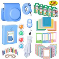 The Ultimate Accessories Kit Bundle for Fujifilm Instax Mini 9 Instant Film Camera | Includes Leather Camera Case + 100 Sheets of Instant Film + Photo Album + Frames + Close-Up Selfie Lenses + More