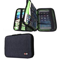 Electronics Travel Organizer Bag BUBM Accessories Cable Cord Gadgets Gear Storage Case for IPad Mini-Blue