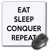 3D Rose"Eat Sleep Conquer Repeat" Matte Finish Mouse Pad - 8 x 8" - mp_223169_1