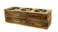 Elevated Large Three Bowl Pet Feeder From Reclaimed Pallet Wood