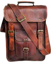 15" leather messenger bag laptop case office briefcase gift for men computer distressed shoulder bag