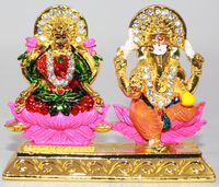 Odishabazaar Laxmi Ganesha Idol for Car Dashboard/ Perfect Gift Item(3x2.5x1) Inch