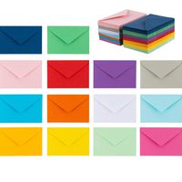 140 Mini Envelopes 14 Assorted Colors, Gift Card, Business Card Envelopes 4"x 2.7"