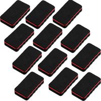 12 Packs Magnetic Dry Erase Erasers Whiteboard Eraser Chalkboard Eraser Cleaners Wiper for Dry Erase Pens and Markers, Great for Home, School and Office, 4.13 x 2.16 x 0.78 Inch (Black)