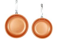 MasterPan Copper Pan 10 and 12 inch Round Pans 2-Pack