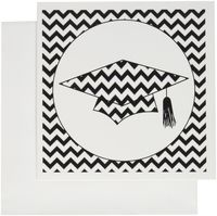 3dRose Chevron Zigzag Graduation Cap - Congrats Grad - Greeting Cards, 6 x 6 inches, set of 12 (gc_128504_2)