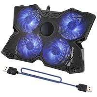12"-17.3" Laptop Cooler Cooling Pad Stand - Slim Portable USB Powered with Four 120mm Fans for Gaming Mounts Quiet & Strong Wind
