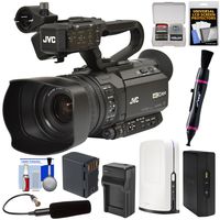 JVC GY-HM180U Ultra 4K HD 4KCAM Professional Camcorder & Top Handle Audio Unit + XLR Microphone + SlingStudio Hub Unit & CameraLink + Battery/Charger Kit