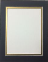 Pack of 5 11x14 Black and Gold Double Picture Mats Cut for 8.5x11 Pictures