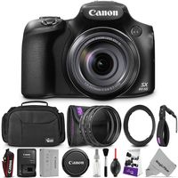 Canon PowerShot SX60 HS Digital Camera w/Essential Photo and Travel Bundle - Includes: Altura Photo Shoulder Bag, UV-CPL-ND4, 67mm Lens Adapter Ring, Camera Cleaning Set