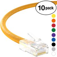 InstallerParts (10 Pack) Ethernet Cable CAT6 Cable UTP Non-Booted 10 FT - Yellow - Professional Series - 10Gigabit/Sec Network/High Speed Internet Cable, 550MHZ
