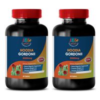 Appetite suppressant Without Caffeine - HOODIA GORDONII 2000 MG - Dietary Supplement - Fat Burner Energy Booster for Women - 2 Bottles 120 Tablets