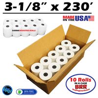 BuyRegisterRolls- 3 1/8 x 200 thermal paper roll | Brand New BPA Free pos paper rolls 3 1/8" x 200 (3 1/8 X 200' THERMAL, 10 ROLLS)