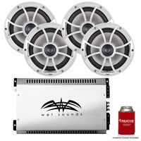 Wet Sounds 8" Silver Marine System: Two Pairs of XS-808-S 8" Speakers & SYN2 700 Watt Amplifier