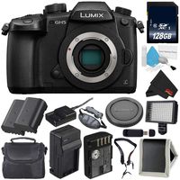 Panasonic Lumix DC-GH5 Mirrorless Micro Four Thirds Digital Camera (Body Only) + Battery for Panasonic DMW-BLF19 + 128GB Class 10 Memory Card Bundle