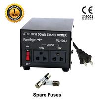 PowerBright Step Up/Down Japan Transformer, Power On/Off Switch, Can be Used in 120 Volt Countries and 100 Volt Countries, Convert from 120 Volt to 100 Volt and 100 Volt to 120 Volt (100W)