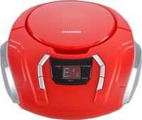 Sylvania Portable CD Boombox with AM/FM Radio - SRCD261B-Red
