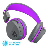 JLab Audio Neon Bluetooth Folding On-Ear Headphones | Wireless Headphones | 13 Hour Bluetooth Playtime | Noise Isolation | 40mm Neodymium Drivers | C3 Sound (Crystal Clear Clarity) | Graphite/Purple