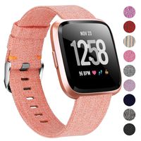 Welltin Bands Compatible with Fitbit Versa/Fitbit Versa 2/Fitbit Versa Lite for Women Men, Breathable Woven Fabric Strap, Quick Release, Adjustable Replacement Wristband for Fitbit Versa Smart Watch