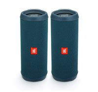 JBL Flip 4 Waterproof Portable Wireless Bluetooth Speaker Bundle - (Pair) Ocean Blue