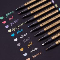 Dyvicl Metallic Markers Paint Marker Pens - Medium Point Metallic Markers for Rock Painting, Black Paper, Gift Card Making, Scrapbooking, Fabric, Metal, Ceramics, Wine Glass, Set of 10
